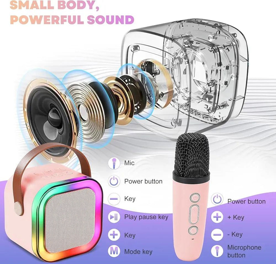 PORTABLE LED WIRELWSS SPEAKER WITH MICROPHONE